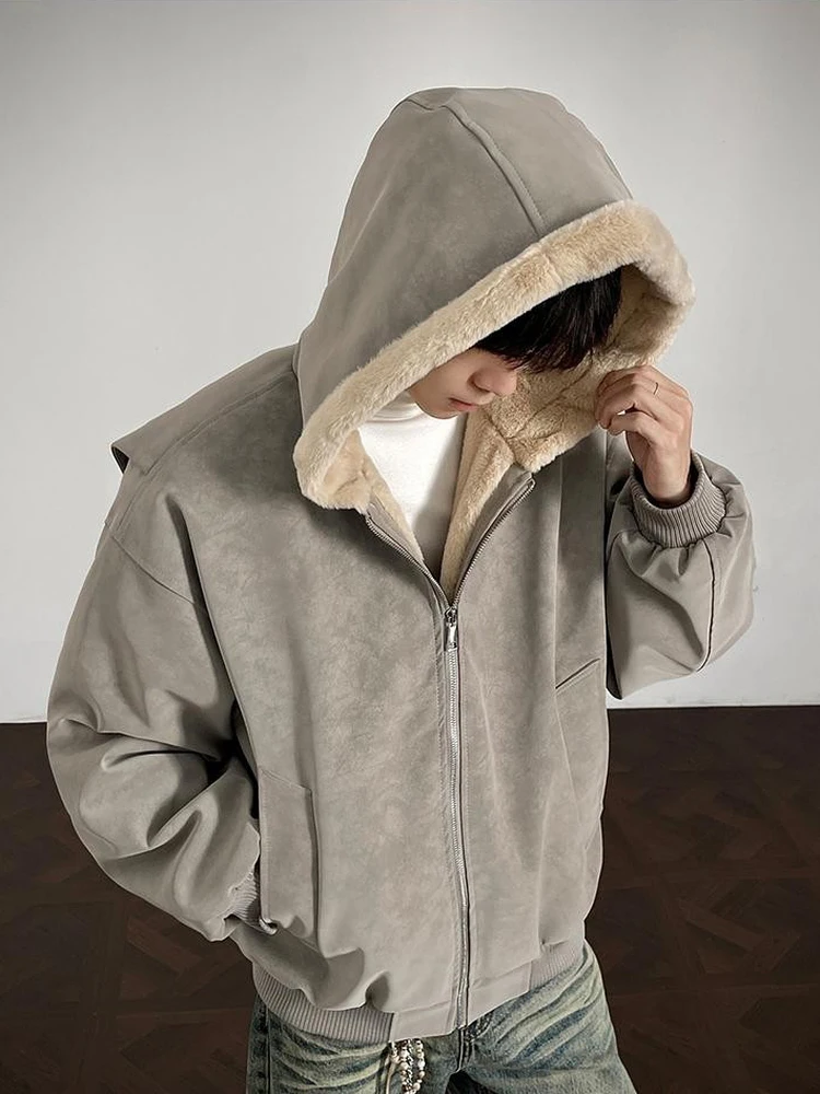 

Новая осенне-зимняя модная утепленная повседневная куртка с капюшоном в американском уличном стиле для мужчин, трендовая брендовая универсальная верхняя одежда