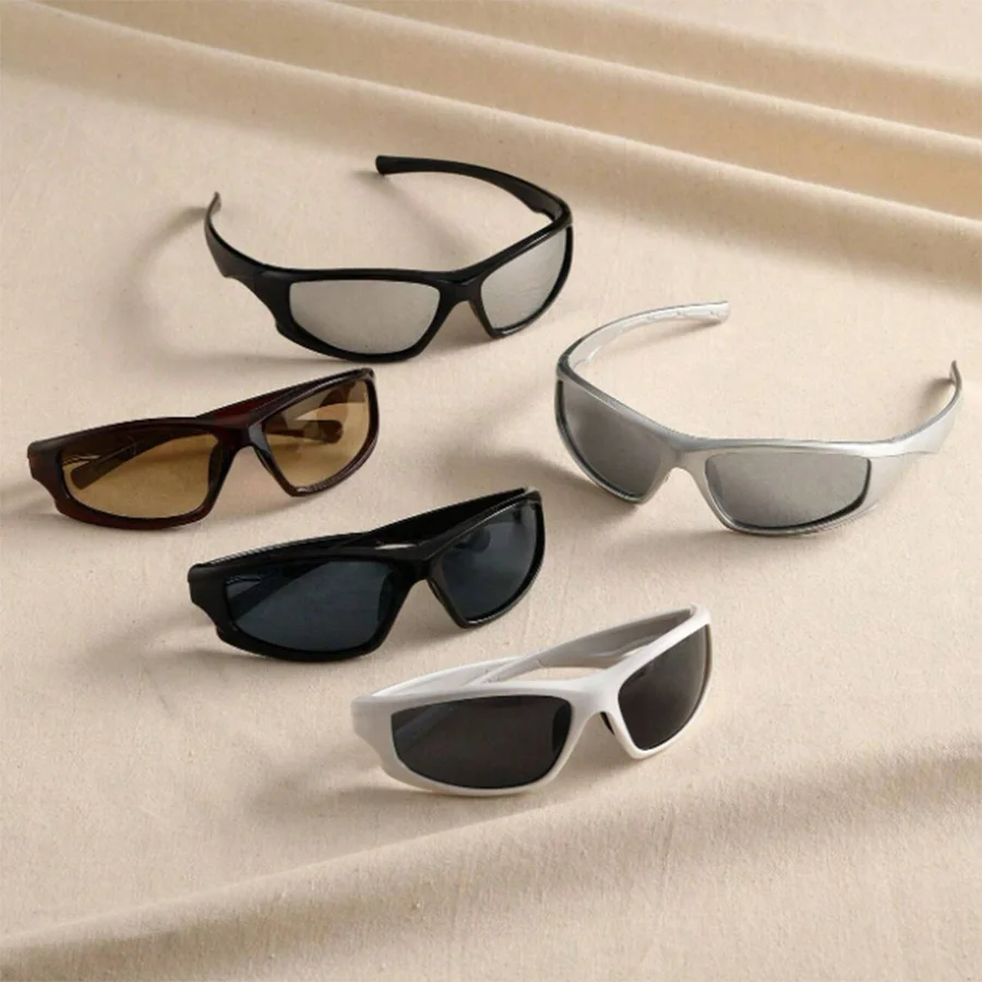 5pcs Women Punk Street Style Y2K SunGlasses For Rave Party Street-Photography Musical Festival  Decoration Beach Accessories