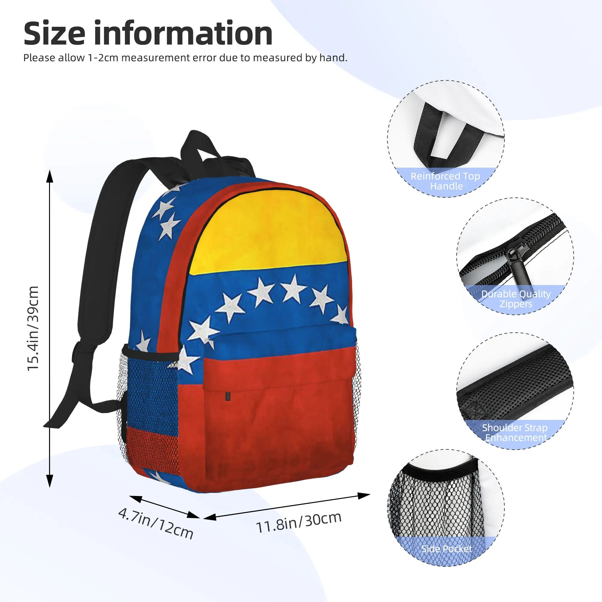 Venezuela  Venezuelan Flag  National Flag of Venezuela Backpack Hot Sale Daypack BookBag Shoulder Bags for Men Women School Bag