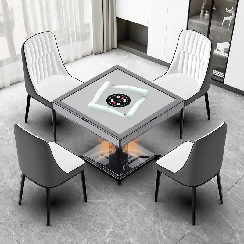 Automatic Mahjong Table Household Foldable Electric Heating Roller Coaster Free Push Card Mahjong Machine for Home Use