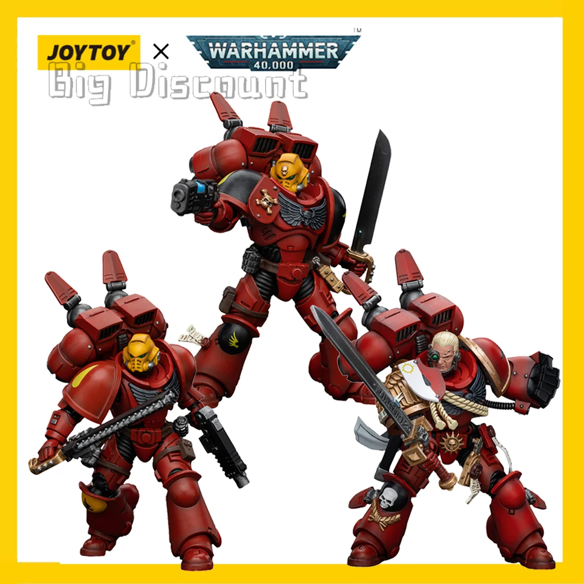 [IN STOCK] JOYTOY 1/18 Warhammer 40K Action Figure Blood Angels Jump Pack Intercessors3PCS Model Free Shipping birthday