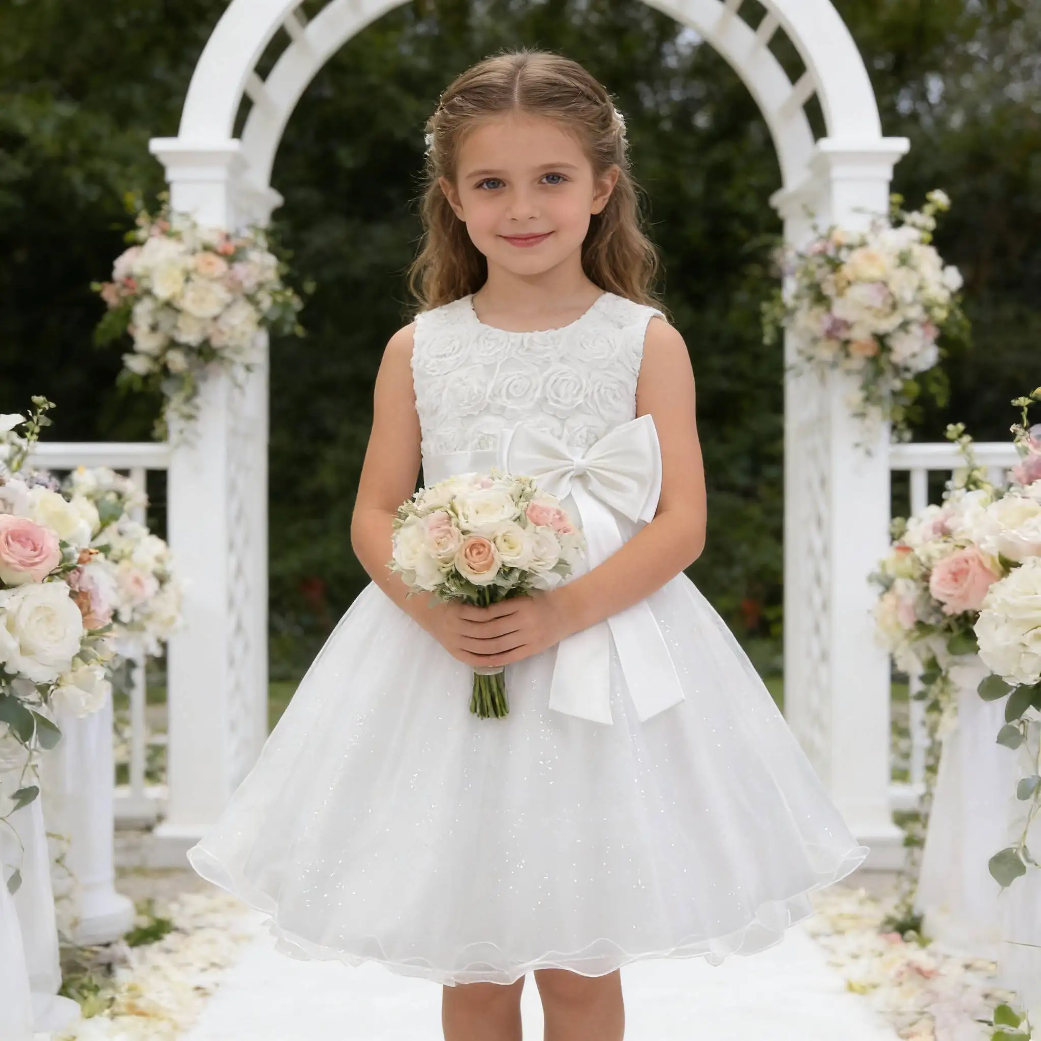 

Flower Girl Princess Dress Kids 2026 Summer Clothing Dresses Elegant Girls Wedding Formal Party Children Prom gown