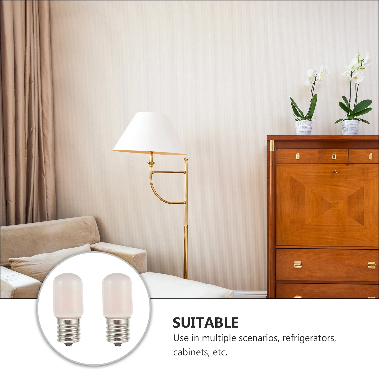 

2Pcs E17 Mini Bulbs Fine Workmanship Refrigerator Cupboard Table Lamp Dimmable Replacement Refrigerator Bulbs E17 Light Bulb