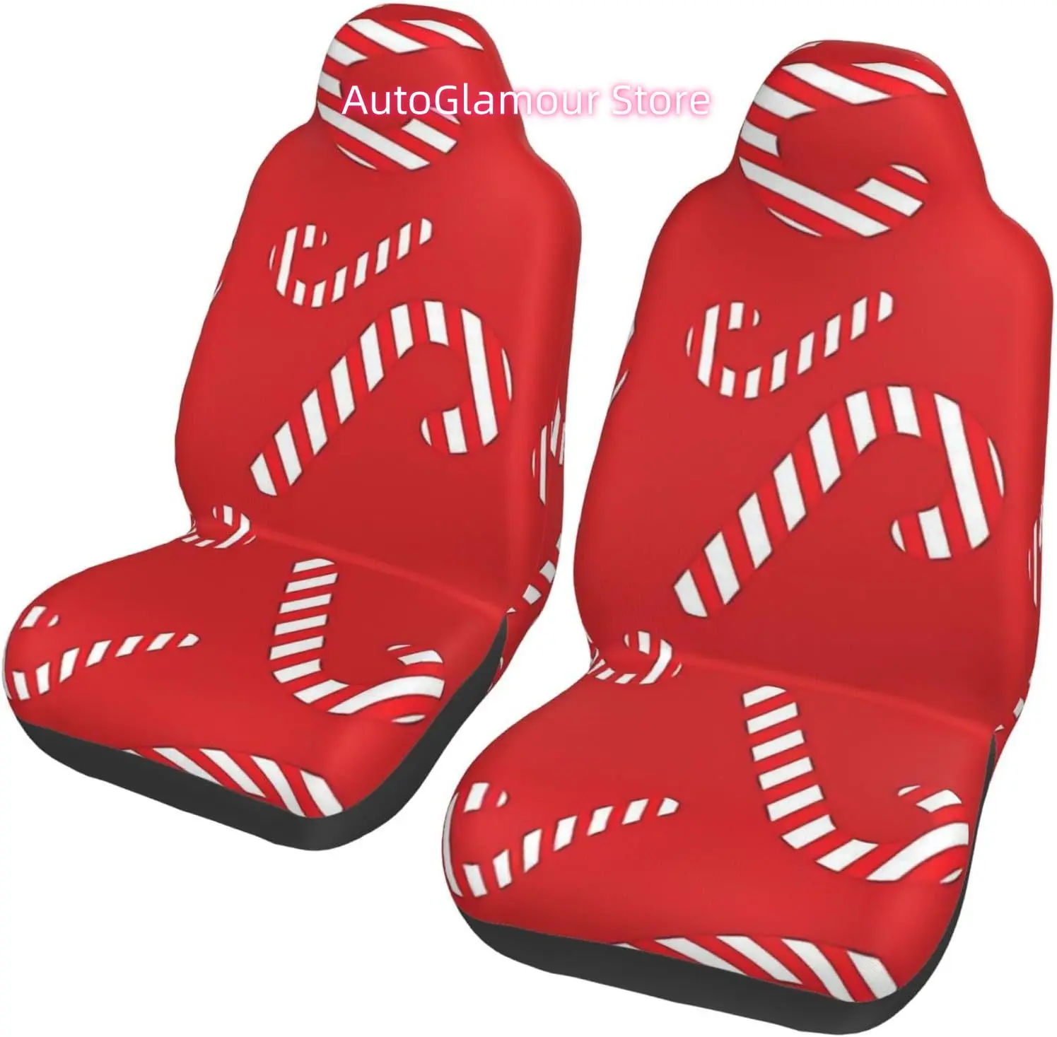 Candy Cane Pattern Fashionable and Durable Car Seat Covers in Two Sets, Protecting The Car Seats