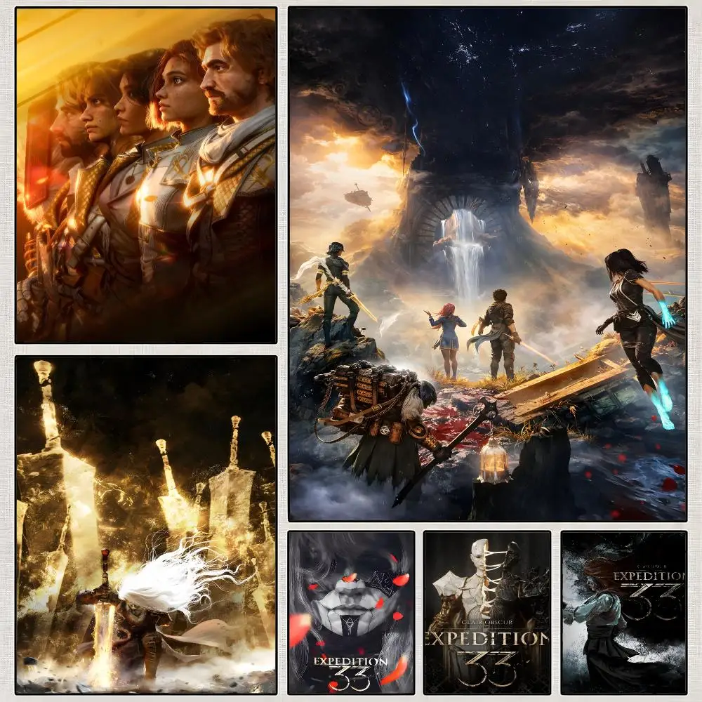 Game C-Clair O-Obscur Expedition 33 Poster PP Wall Art Print Removable Water-Resistant Home Decor for Bedroom Apartment Gift