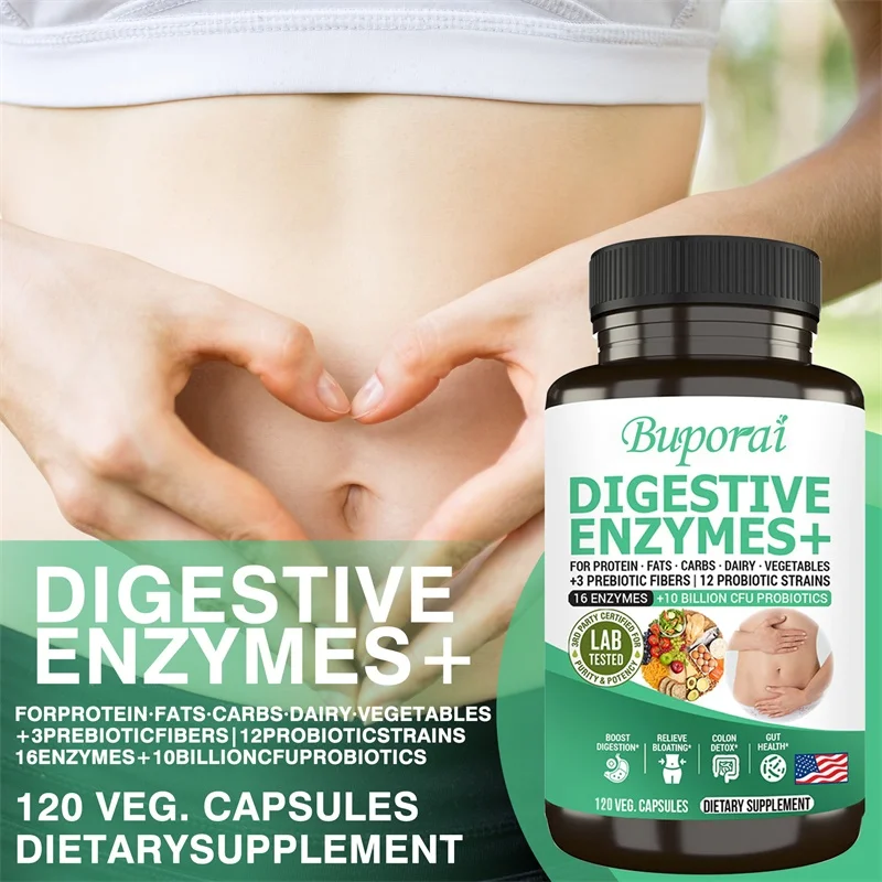 

Digestive Enzymes+ - Naturally Detoxifies, Enhances Absorption, and Improves Digestion, Promotes Intestinal and Immune Health