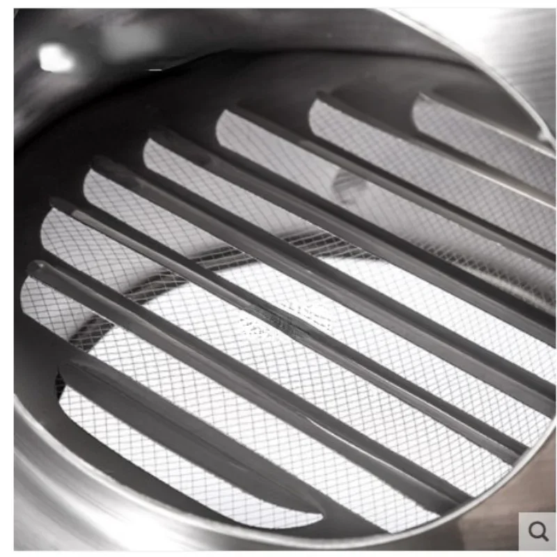 Cappa aspirante in acciaio inossidabile da 60 mm ~ 200 mm, tappo di ventilazione a parete, griglia di uscita per estrattore per bagno con becco d'aria