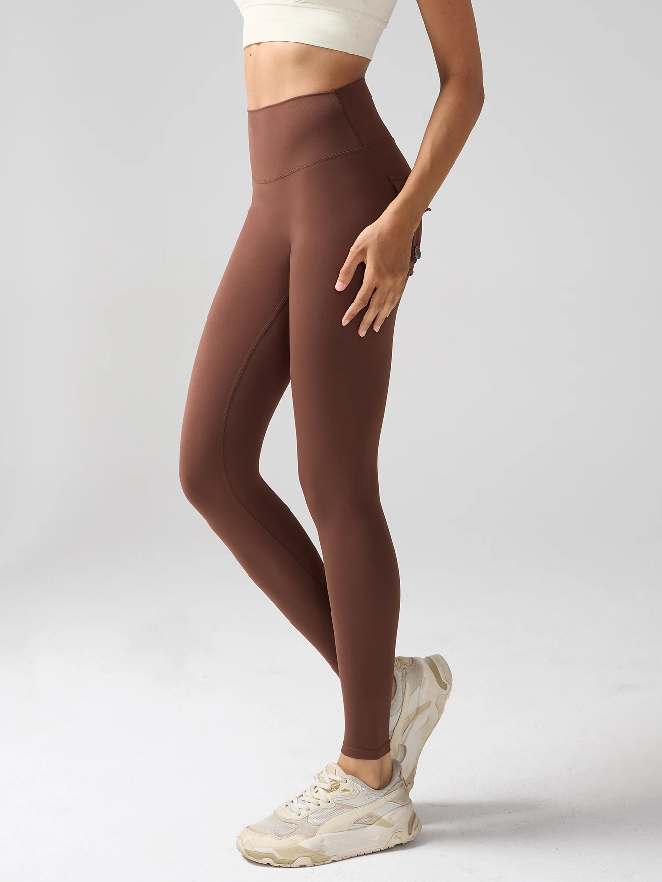 

Women High Waist Elastic Workout Yoga Leggings Tummy Control With Pockets Pants Breathable Running Fitness Outdoor Pants