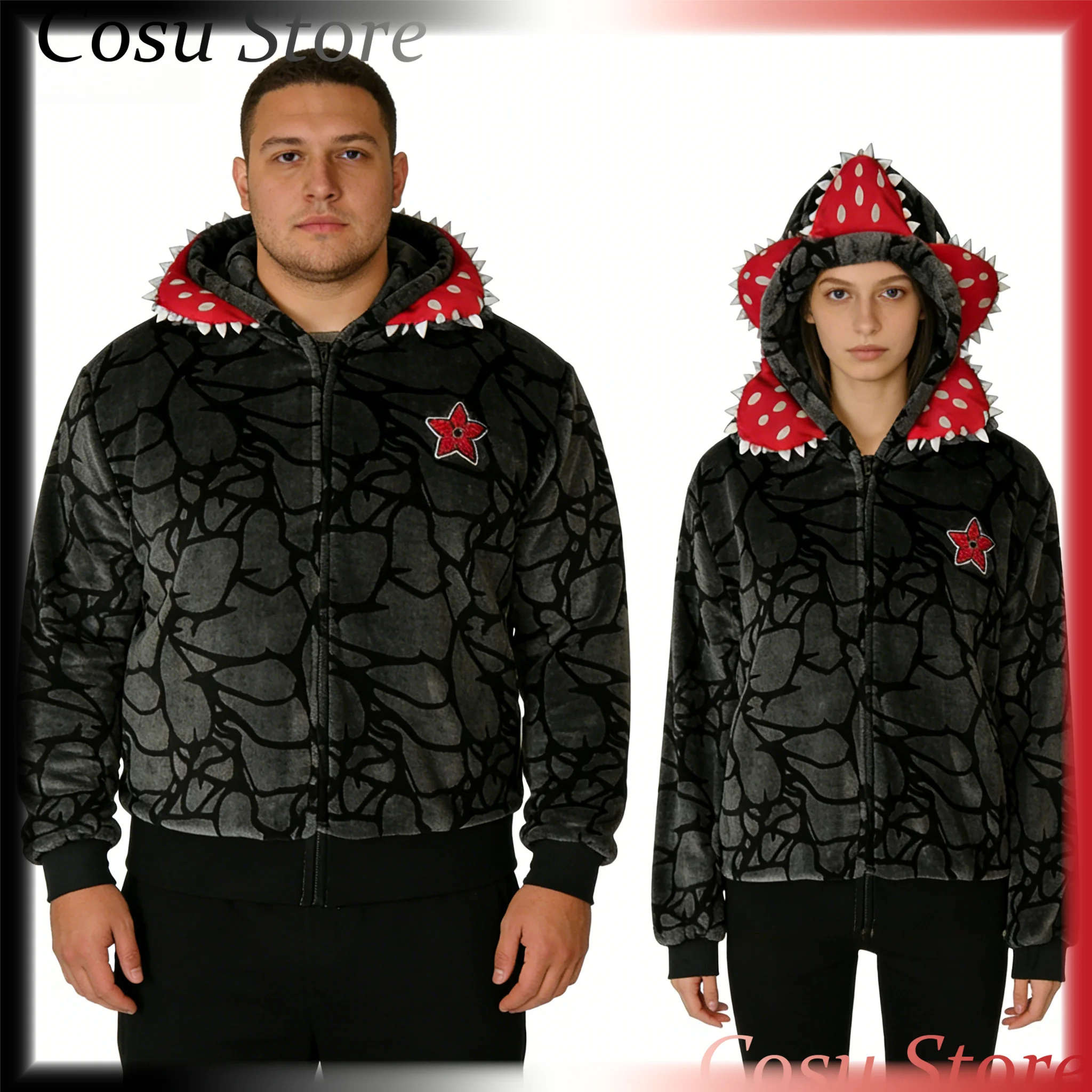 Disfraz de Monstruo de Peluche con Abrigo Negro, Pijama, Chaqueta, Disfraz Divertido para Adultos, Carnaval, Fantasía, Escenario, para Parejas, Hombres, Halloween