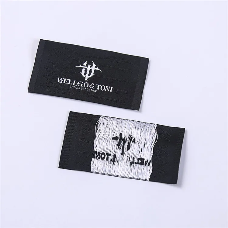 Garment Accessories Customized Damask Woven Label Garment Clothing Tags