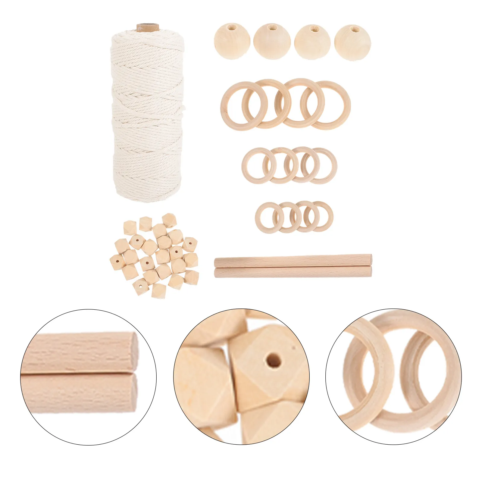 

1Set Complete Macrame Tapestry Kit DIY Wall Hanging Material Cotton Cord Wood Accessories for Beginners Adults Macrame Craft