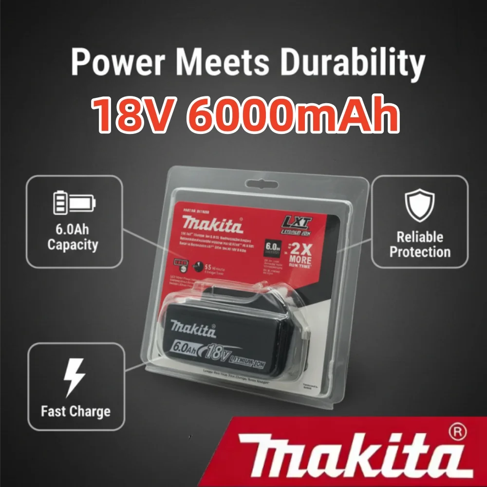 

100% Original Makita 18V 6.0Ah battery, for Makita BL1830， BL1830B， BL1840 ，BL1840B ，BL1850 BL1860B power tools battery