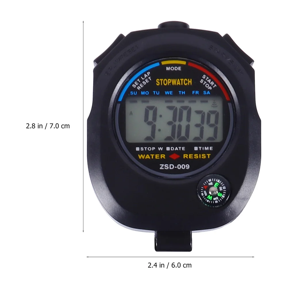 

2pcs Multi-Function Stopwatch Portable Electronic Timer For Sports Game Training Match Durable Abs Movement Timing Tool