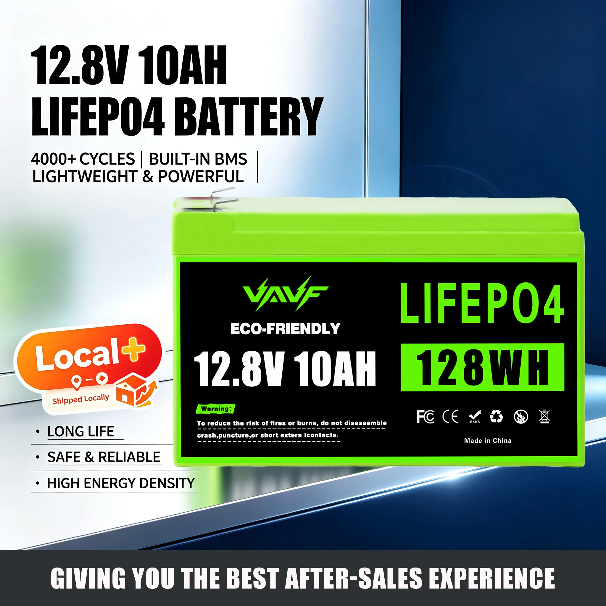 Image of LiFePO4 12,8V 10000mAh Akku-Pack, wiederaufladbar, mit BMS, EU-Lagerbestand, schnelle Lieferung für Heimenergiespeicher, Wohnmobil, Boot, Outdoor-Solarsystem, LED-Licht, Roboter-Mäher,