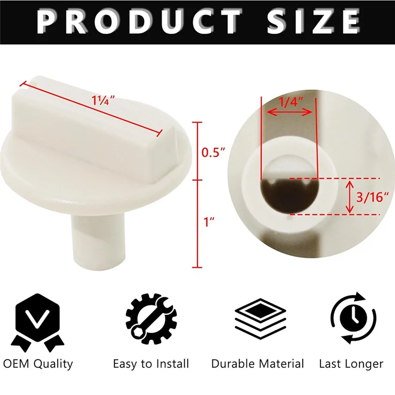 Quality Replacement Temp Control Knobs 2 PC For TPI63818002 Household Wall Heaters-A58E