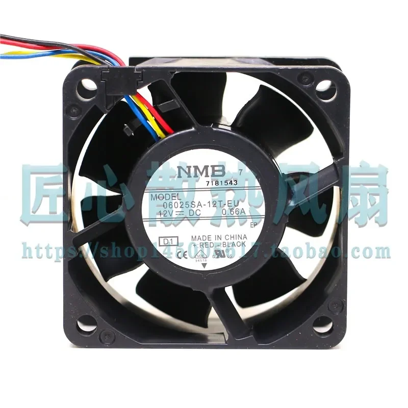 Genuine NMB Mebea 12V 06025SA-12T-EU 6025 4 Wire PWM Dual Ball Chassis Fan for Electronic Equipment Cooling