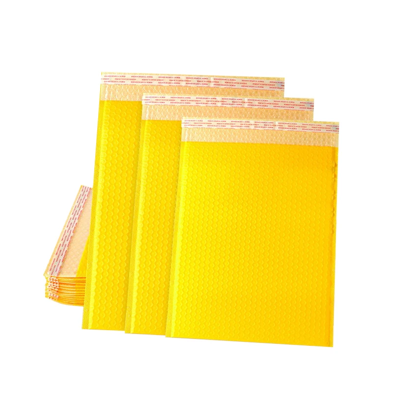 20Pcs Shipping Bubble Wrap Yellow Poly Bubble Mailers Shockproof Padded Envelopes Packaging Supplies Big Bubble Envelope 28x37cm