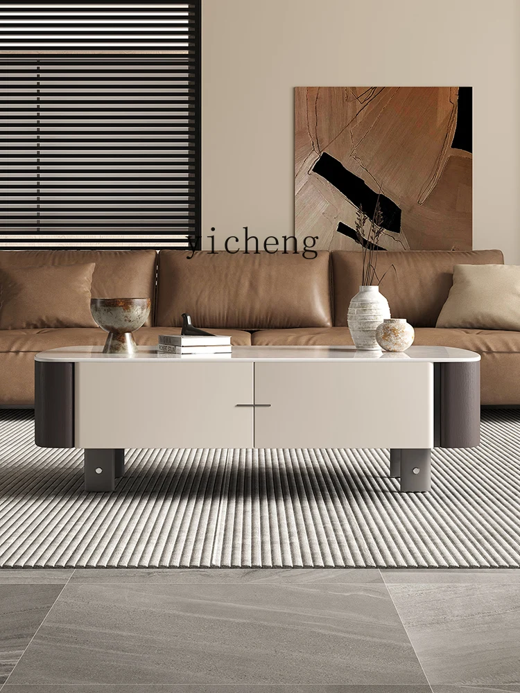 ZF Minimalist Microlite Coffee Table Living Room Home Modern Minimalist Small Apartment Light Luxury High-End Sense