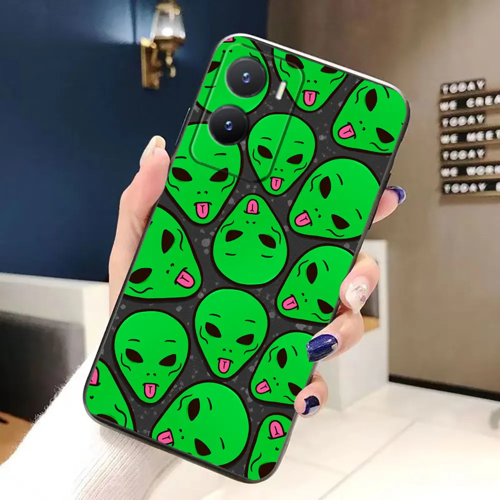 Cartoon Aesthetics Alien Space Phone Case For VIVO V60 V50 V40 V17 V20 SE V21 V23 V23E V25 V25E V27 V27E V29 V29E V30 Case Cover