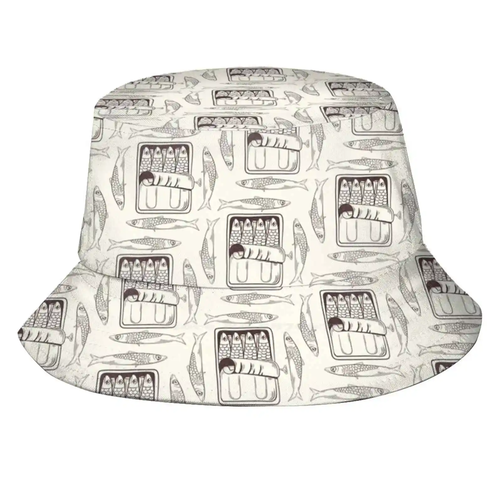 Sardine Pattern Uv Protection Foldable Bucket Hats Women Men Sardines Pattern Sardine Pattern Fish Pattern Tin Of Sardines Can