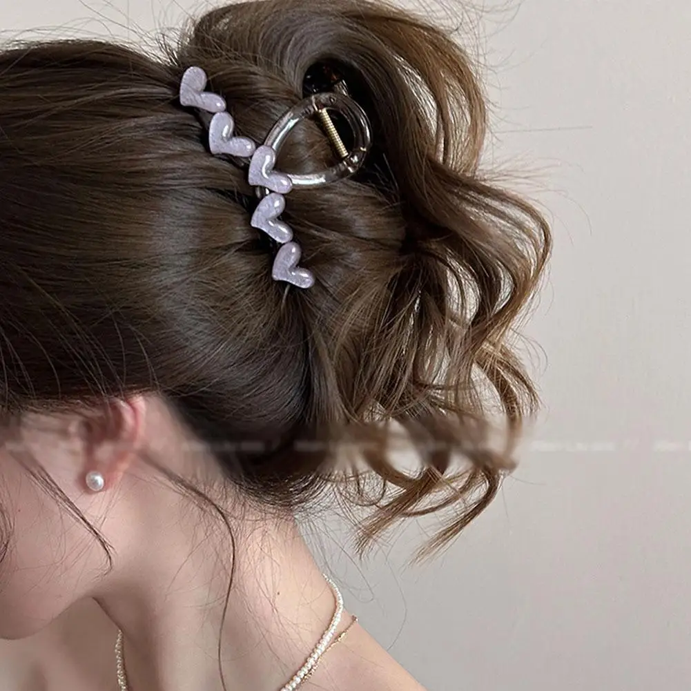 Pinzas para el pelo con forma de corazón largo para mujer y niña, pasadores antideslizantes fuertes, pinzas grandes para el cabello grueso, accesorios de peinado