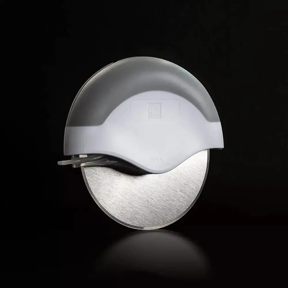 HUOHOU เครื่องตัดพิซซ่าสแตนเลสมีดเค้กพิซซ่าล้อกรรไกรครัวเครื่องมือทำขนมอบสำหรับพายพิซซ่าวาฟเฟิล