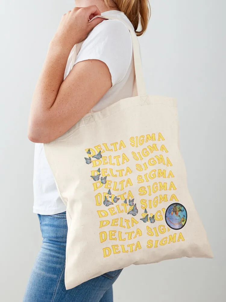 

Delta Sigma Wavy Astroworld-Inspired Tote Bag sac pour femme Reusable bags tote bags aesthetic Canvas shoulder bag