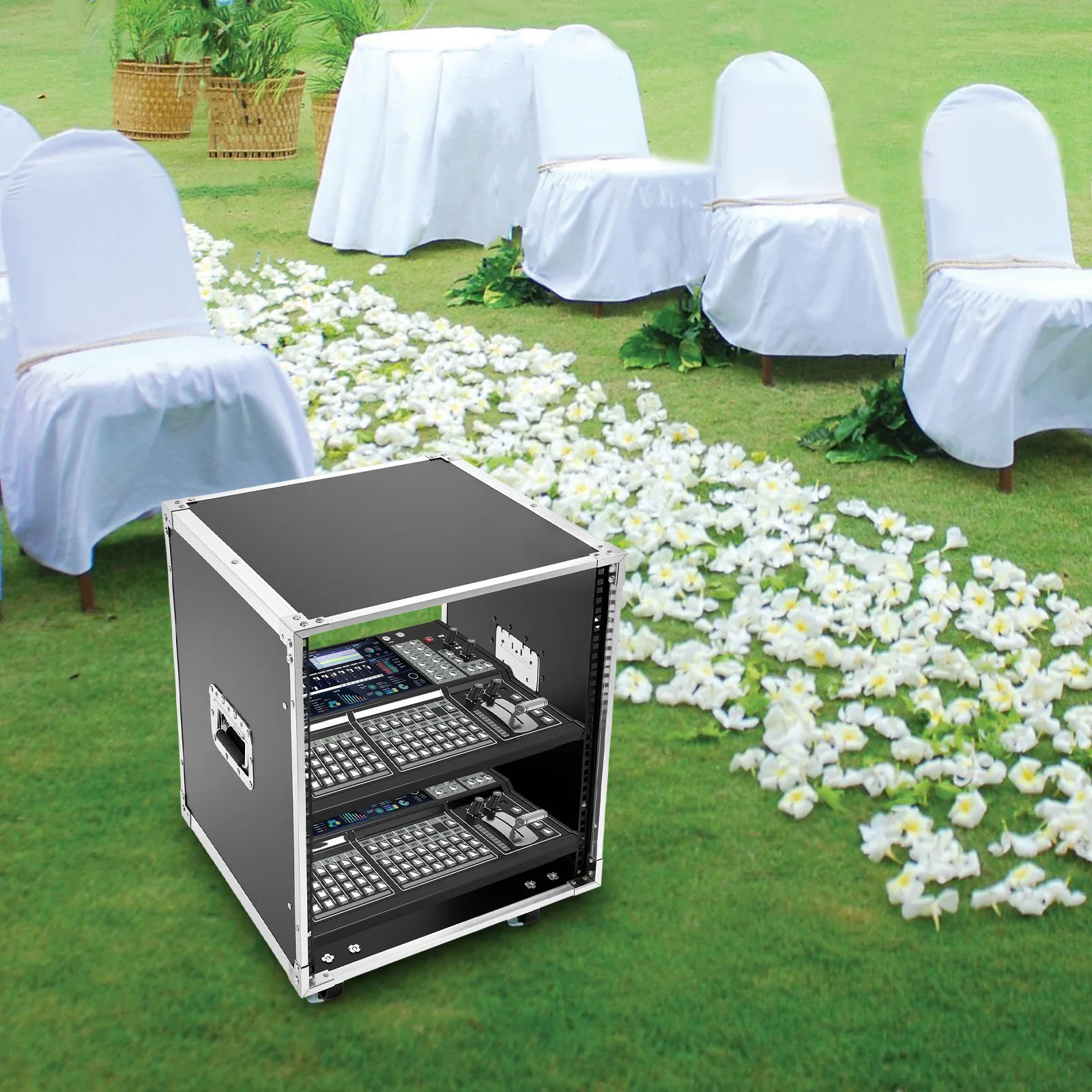 

Bymaocar 220lbs Capacity Network Server Storage Cabinet, 12U Black Portable Rolling Network Rack, Pro Equipment Rack W/ Wheels