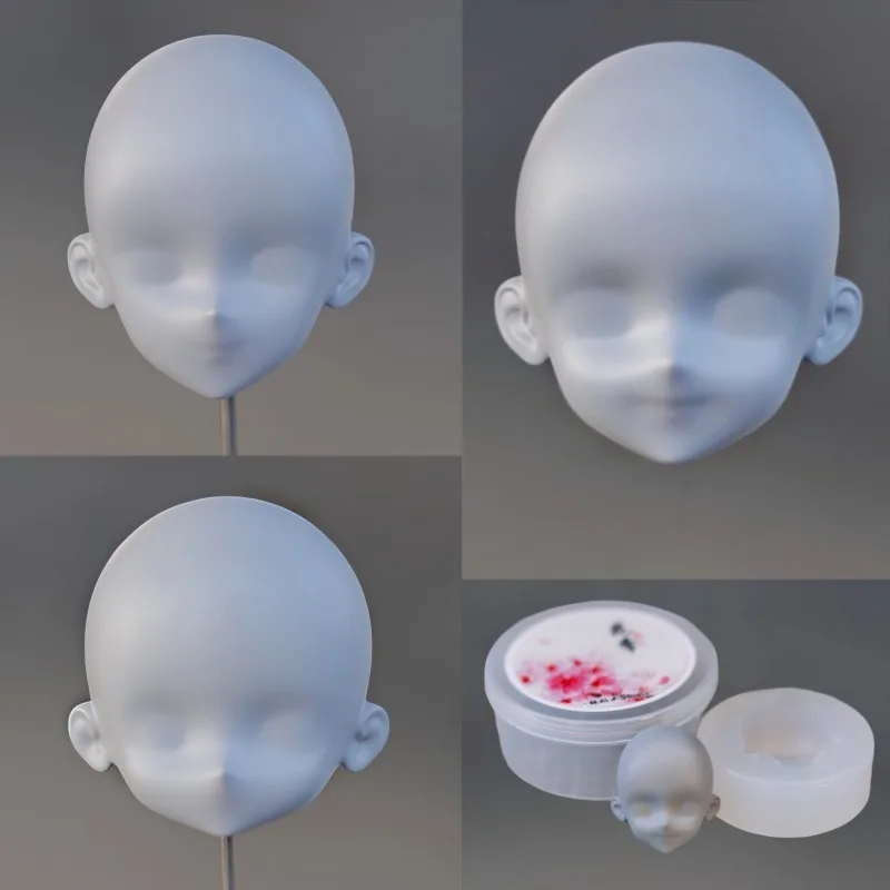2D Series Clay OB11 Doll Head Face Silicone Mold DIY Handmade Ultra-light Clay Cartoon Anime Girl Face Outline Decorative Mold