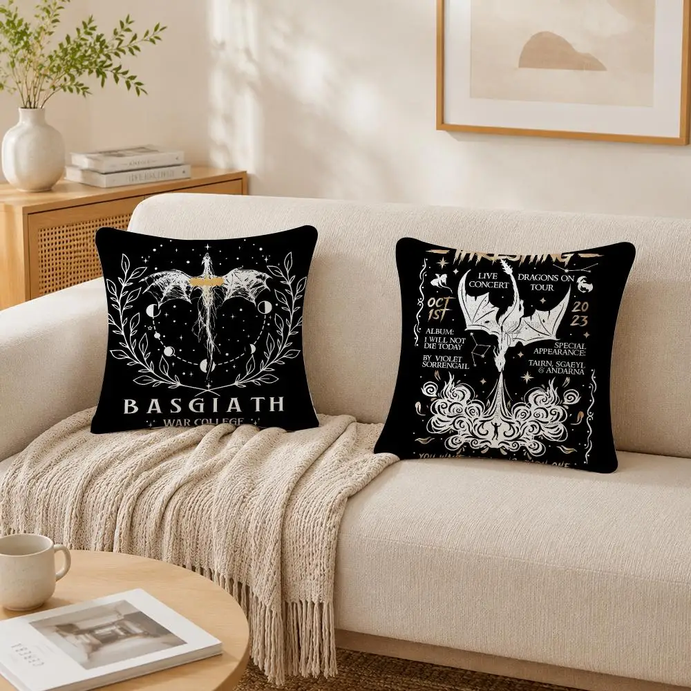 F-Fourth W-Wing Dragon Cushion Cover Plush Decorative Pillow Case With Hidden Zipper Cutecore Room Decor For Home