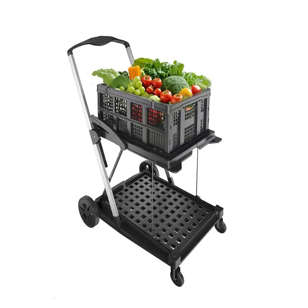 

Складная тележка | Многофункциональные функциональные складные тележки | Тележка для покупок с колесами | Корзина для покупок с ящиком для хранения |