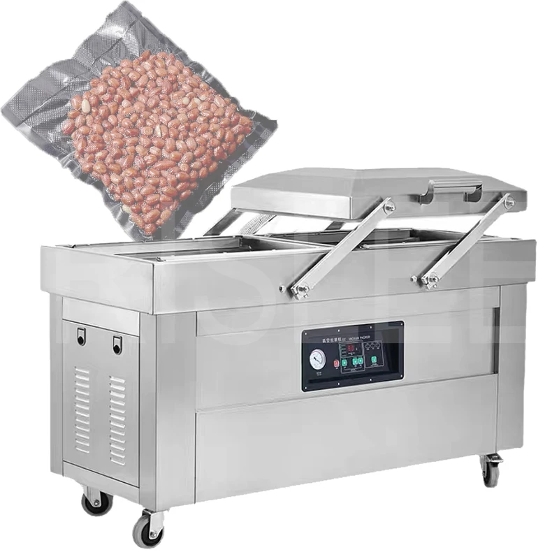 220v Double Chamber Vacuum Machine  Commercial Wet and dry food Fully Automatic Vacuum Sealer