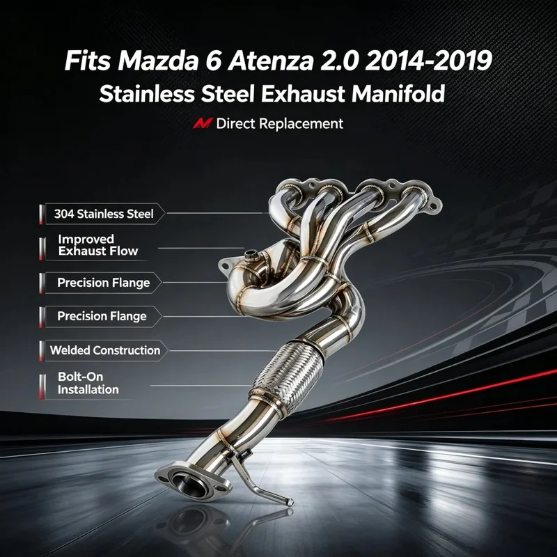 OEM Car Performance Exhaust Manifold Header for Mazda 6 Atenza 2.0 2014-2019 Exhaust Pipes Downpipe Direct Fit