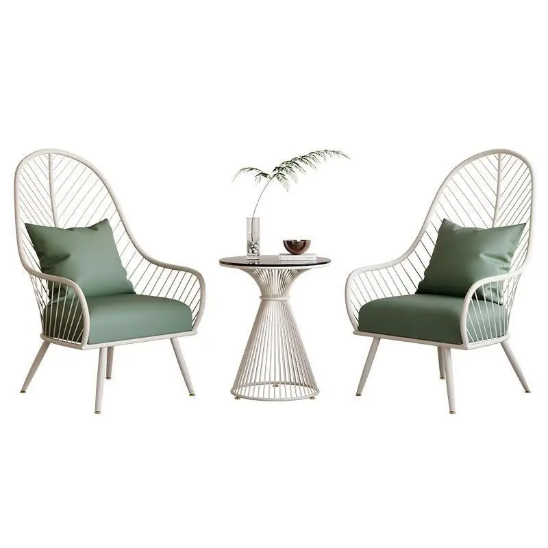 Cream wind outdoor balcony leisure table and chairs sofa chair simple single coffee table one table courtyard three-piece