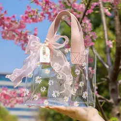 PVC Transparent Daisy Packaging Bag Clear Gift Tote Bags Distributions Bags Portable Candy Box Wedding Favors Party Supplies