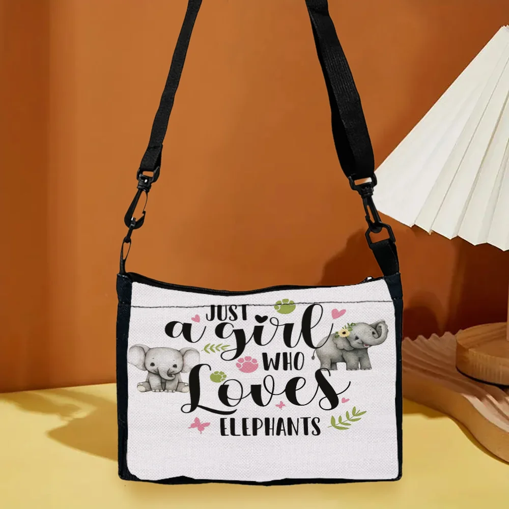 

Just A Girl Who Loves Elephants, One-shoulder Cloth Bag with Adjustable Shoulder Straps,for Daily Use
