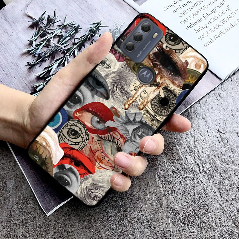 Scary Face Eyes Phone Case For Motorola Moto G84 G23 G24 G31 G32 G41 G51 G52 G53 G54 G71 G82 G42 G62 G200 G Play G Stylus Shell