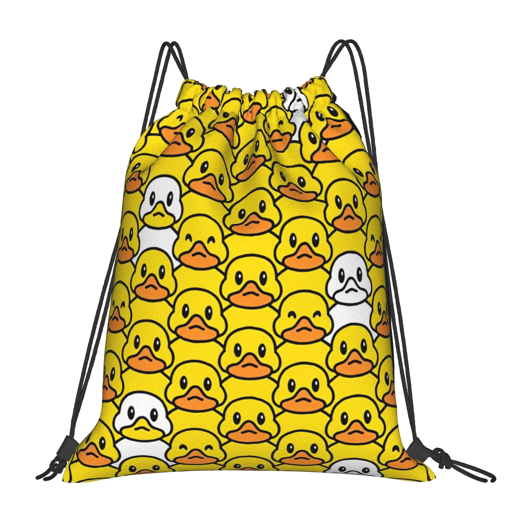 Kawaii Yellow Duck Bag Drawstring Backpack Sports Gym Sackpack Water Resistant  String Bags for Yoga 36cm (W) x 43cm (H)
