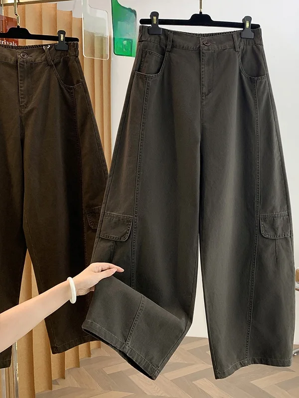 High Waist Wide Leg Casual Jeans Women's Autumn New Style Loose Fit Comfortable Straight Cut Trousers Korean Style Workwear