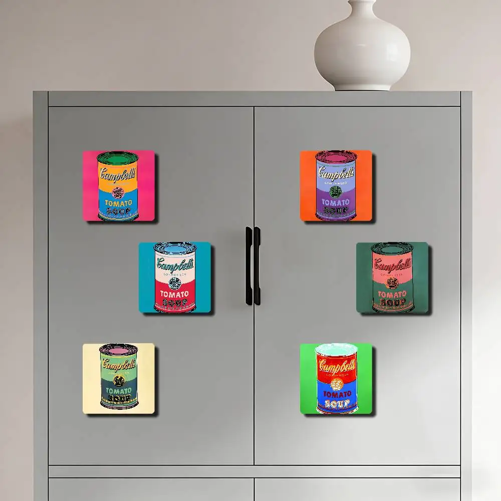 A-Andy W-Warhol Pop Art Tomato Soup Refrigerator Magnets Cute Cartoon Magnetic Personality Decorations Creative Gifts