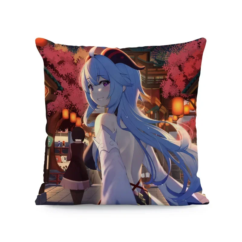 Anime Sweet Rain Carved Clear Kawaii Girl Pillows Case Living Room Game Girl Boy Pillowcases for Pillows 40x40 45x45 Home Decor