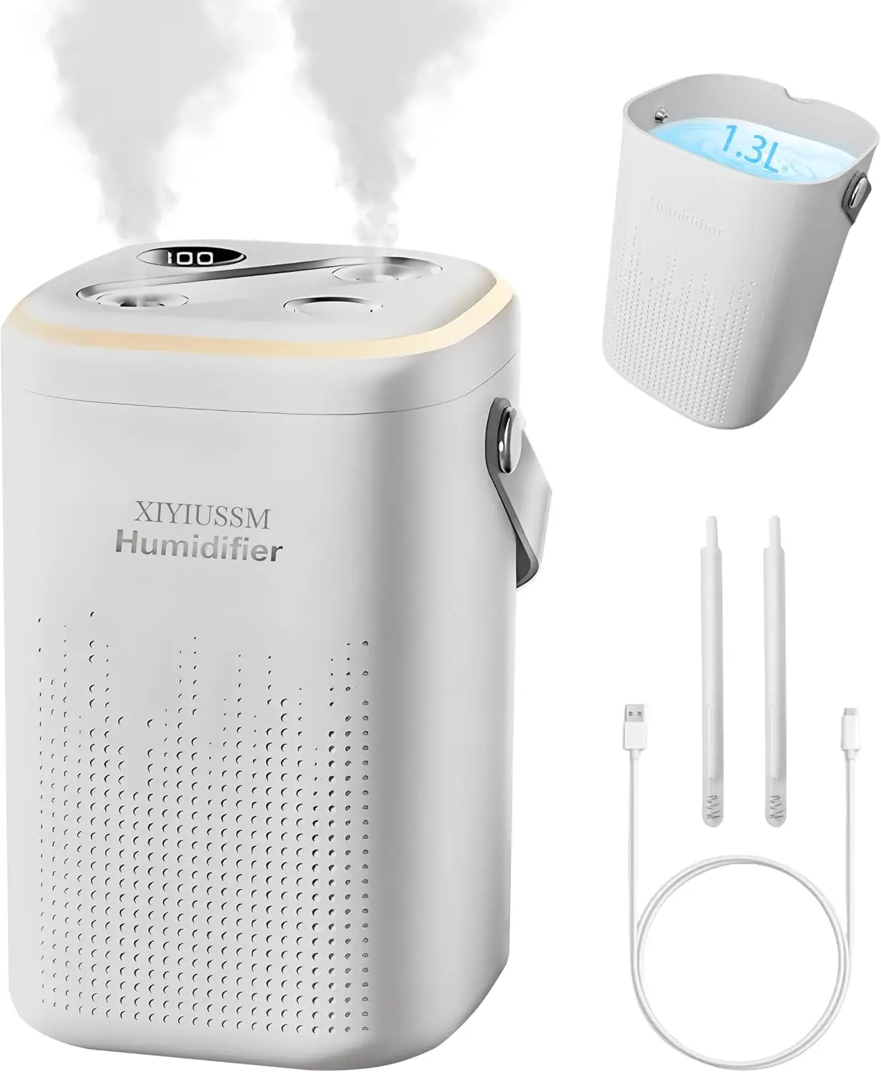Humidifier for Bedroom 1.3l Plug In Easy Clean Humificador Smart Portable Air Small Desktop Humifier ,Dorm Room Essentials