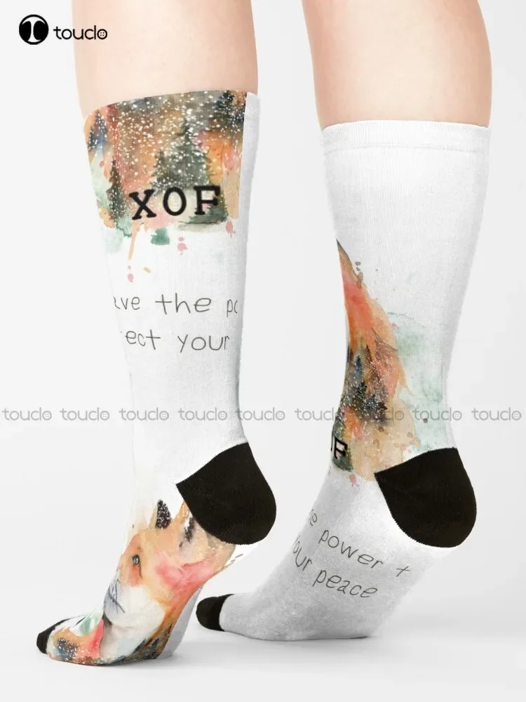 Mgs - Xof Socks High Socks Women Funny Art Streetwear Colorful Cartoon Socks Christmas New Year Gift Custom Gift Unisex Adult