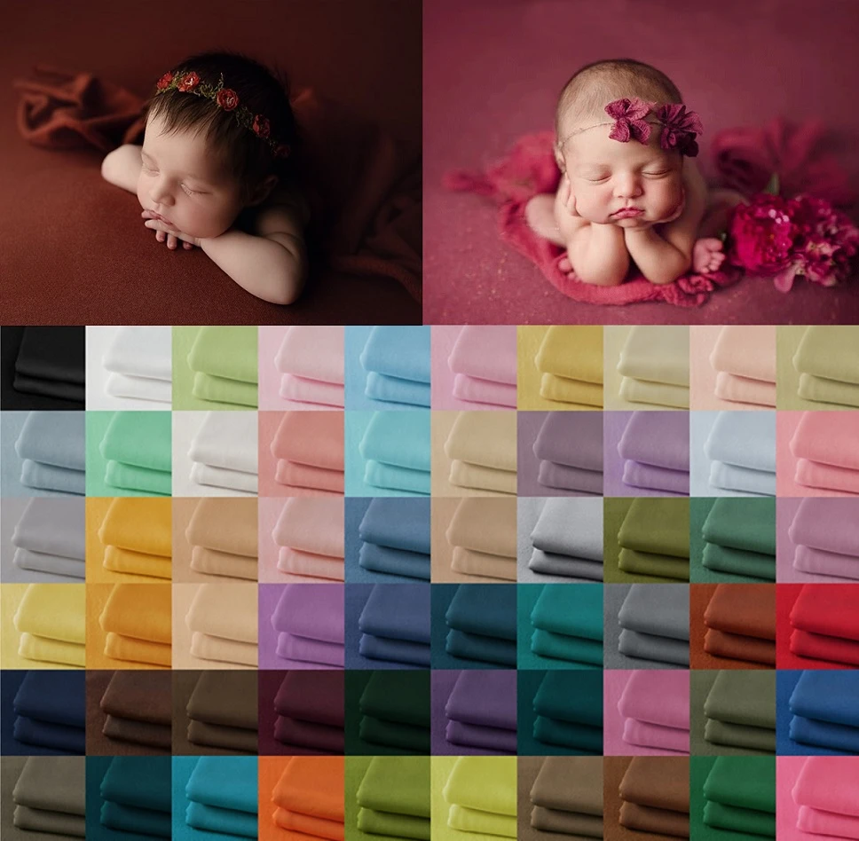 Stretch Wrap Newborn Photography Props Akcesoria Baby Boy Girl Miękkie elastyczne okładyBlanket Multi-Colors Swaddlings