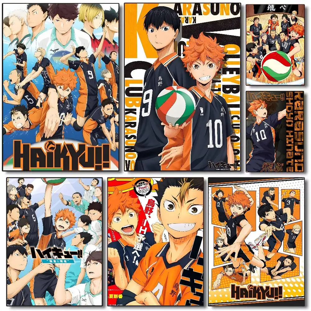 Haikyuu!! Karasuno Volleyball Team Member Poster HD art sticky wall waterproof home living room bedroom bar aesthetic decoration