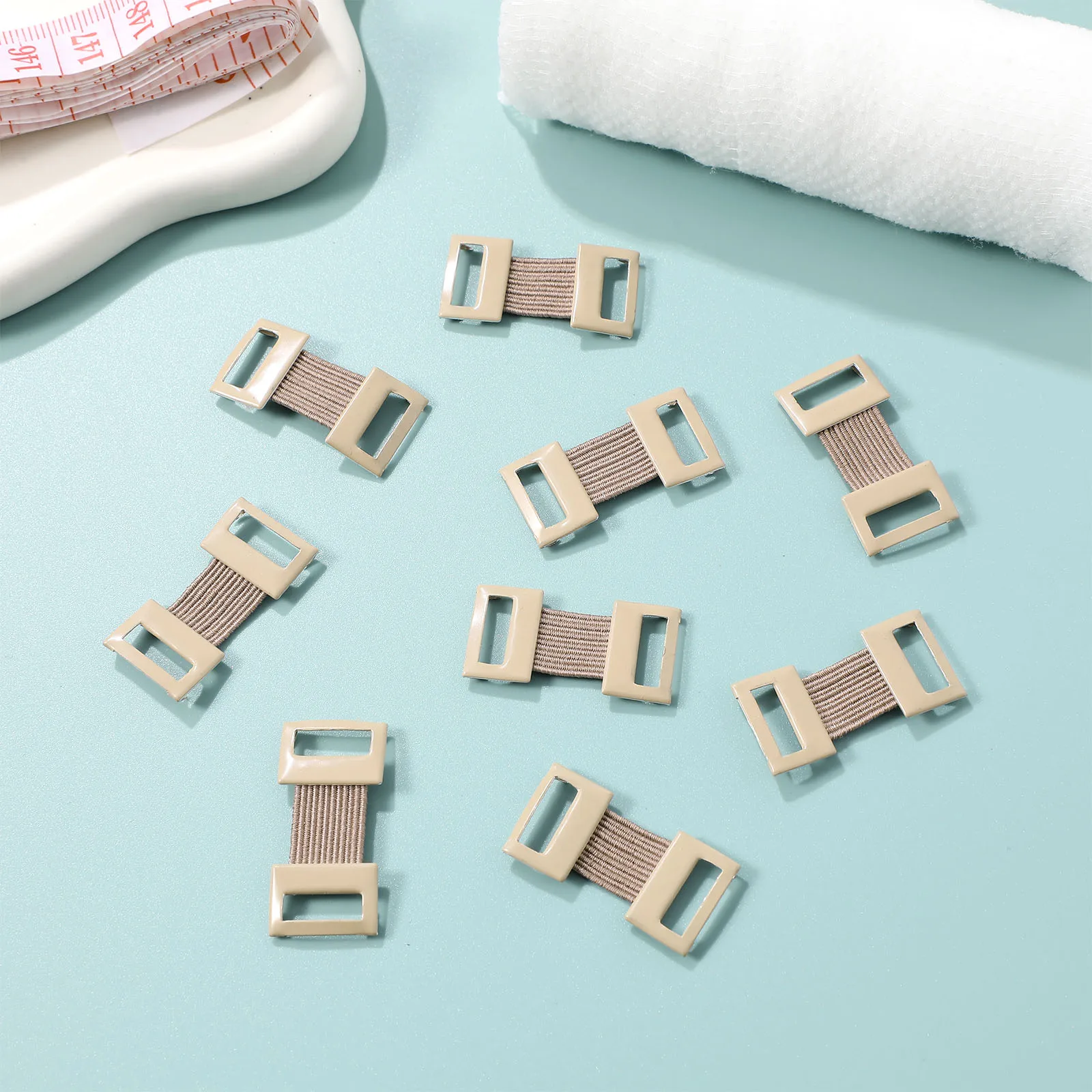 50pcs Aluminum Buckle Elastic Clips for Bandages Stretch Fabric Rust Proof Water Resistant First Aid Clasps Body
