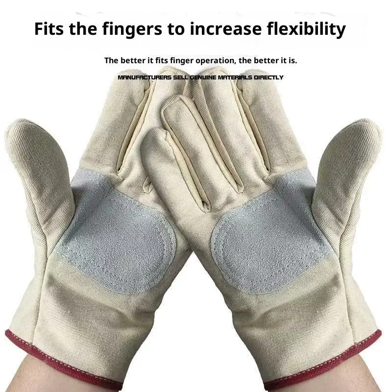 Canvas Gloves Wear-resistant Welder Maintenance Canvas Gloves Double Thickened Protective Labor Protection Gloves Canvas Gloves