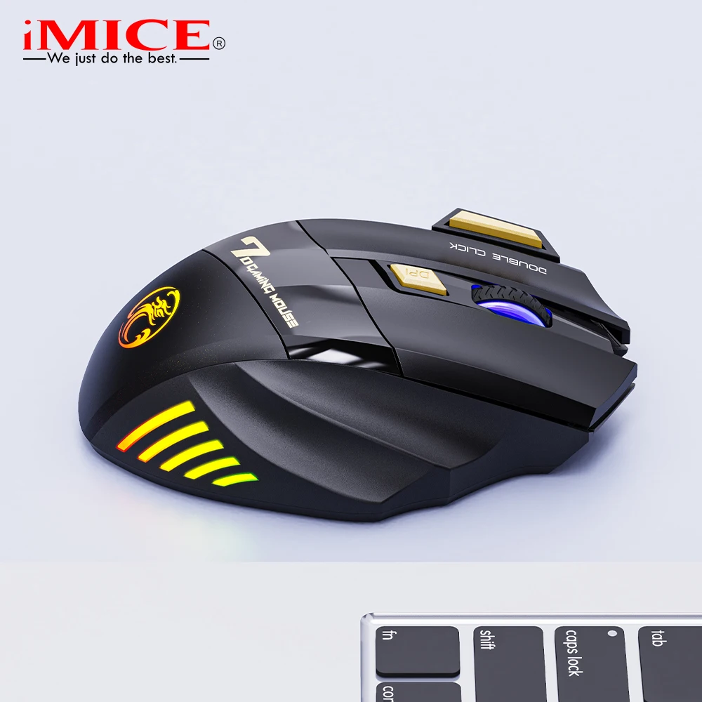 Rechargeable Computer Mice Wirless Gaming Wireless Bluetooth Silent 3200 DPI Ergonomic USB Mause With Backligh