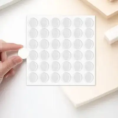 

36Pcs Clear Adhesive Bumpers Easy Install Non Slip Silicone Pads for Glass Tables Furniture Protection Clear Wall Protector