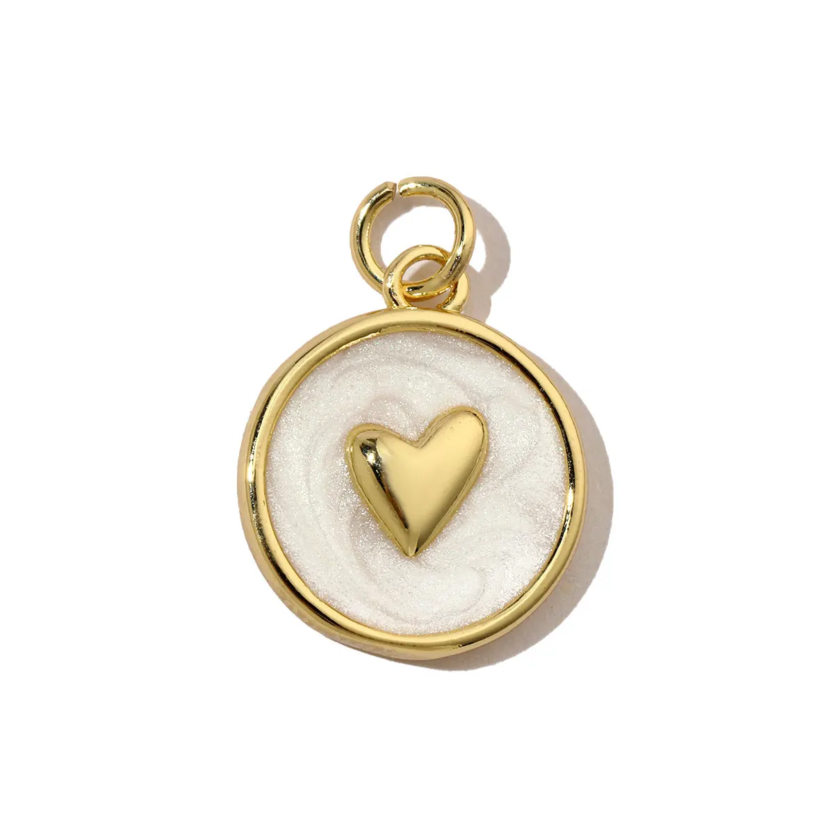 3pcs/Lot Copper Enamel Round Pendants Star Heart Conch Charms for DIY Fashion Jewelry Making Accessory